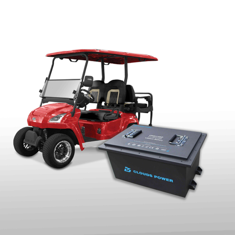 Clouds Power 51.2V105Ah LiFePO4 Golf Cart Battery for Four Seat Club Car Cart with Bluetooth App UL