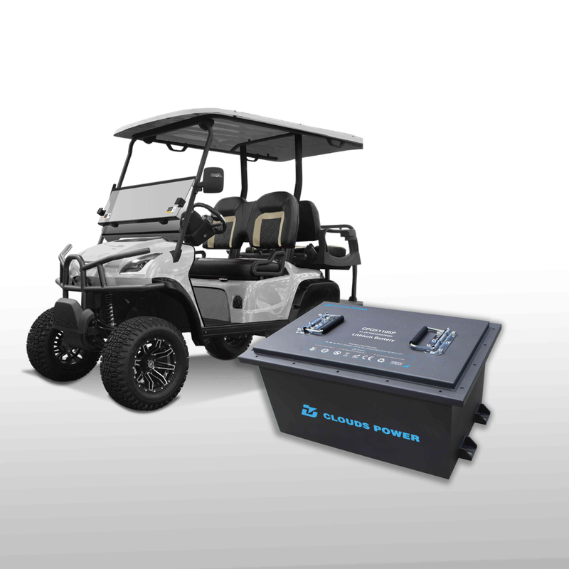 Clouds Power 51.2V105Ah LiFePO4 Golf Cart Battery for Four Seat Club Car Cart with Bluetooth App UL